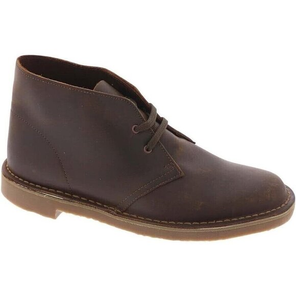 Clarks Bushacre 3 Dark Brown Leather Chukka Ankle Boots Lace‎ Up NEW 7 W